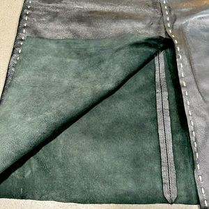 Guess Collection soft black leather skirt with white stitching